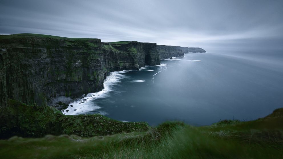 The Cliffs of Moher in County Clare, Ireland are seen in this undated stock photo.