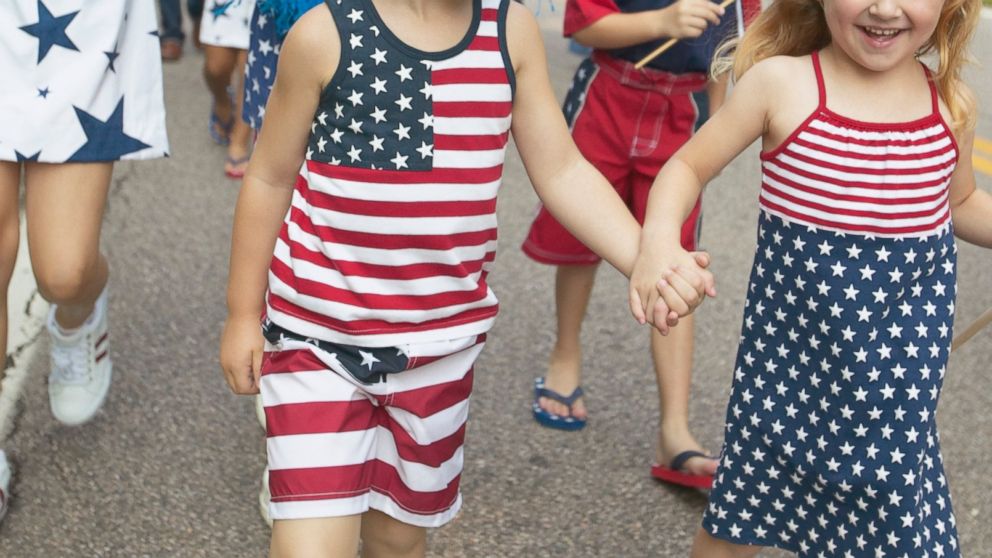 Children are dressed up for Fourth of July in this undated photo.