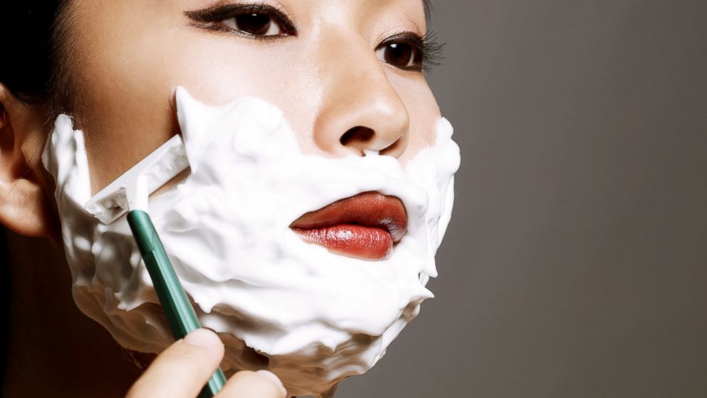 PHOTO: Shaving your face to rid the wrinkles is the latest beauty trend for women.