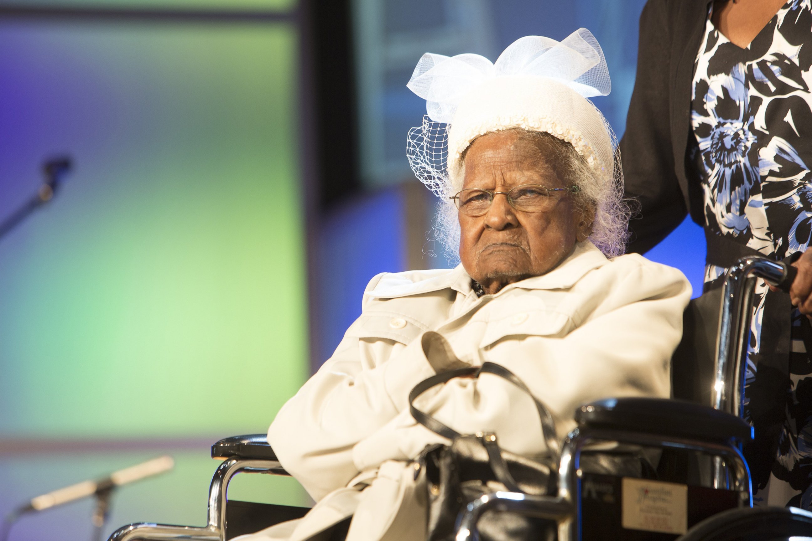 PHOTO: World's oldest person Jeralean Talley attends the 17th Annual Ford Freedom Awards at Max Fischer Music Center on May 5, 2015 in Detroit. 
