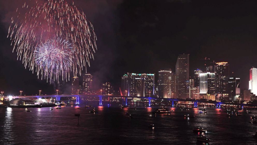 PHOTO: Fireworks are displayed for Independence Day in this July 4, 2009, file photo in Miami, Florida. 