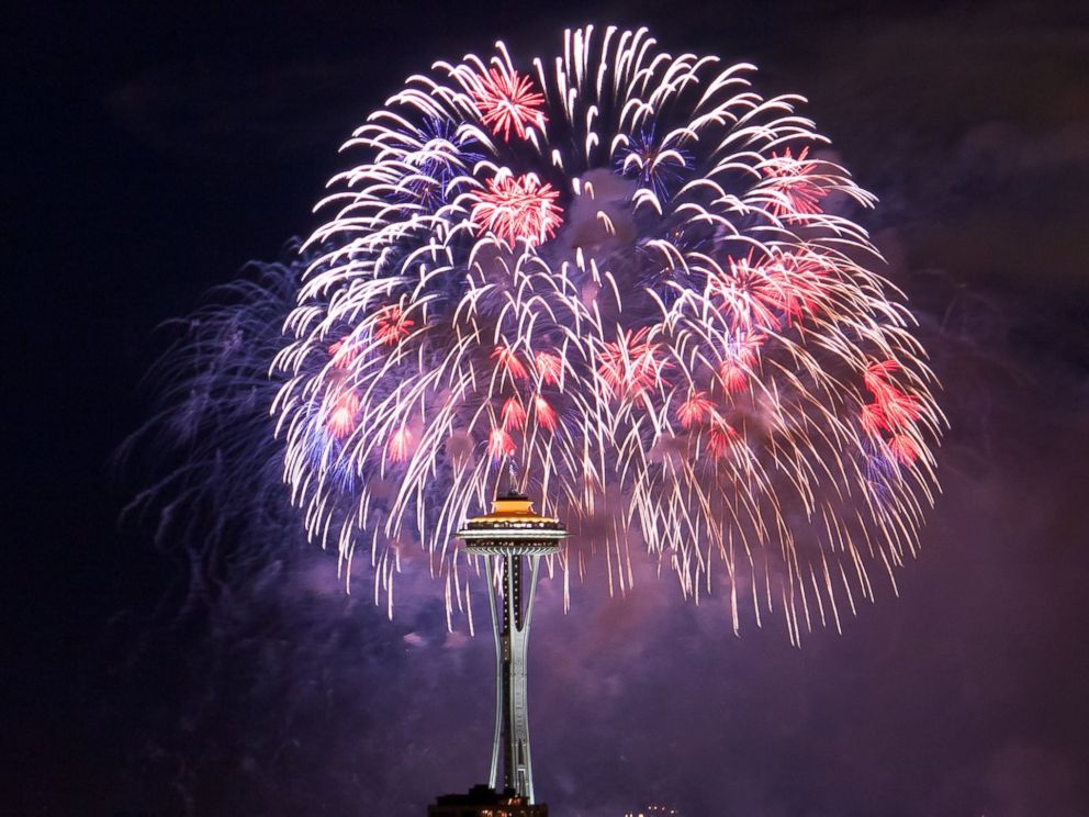 PHOTO: Fireworks are displayed for Independence Day in this July 4, 2012, file photo in Seattle, Wash.