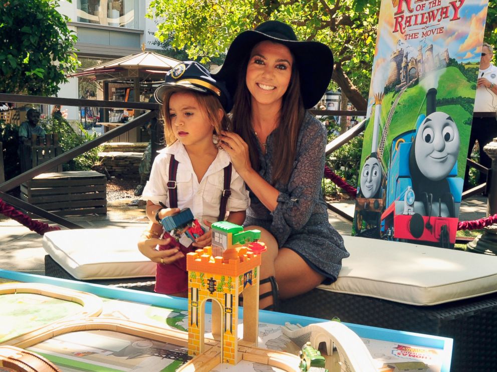 PHOTO: Kourtney Kardashian, right, is pictured with her son Mason, left, on Sept. 15, 2013 in Los Angeles.