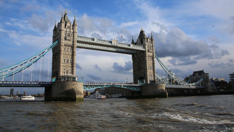 The Tower Bridge on the River Thames on October 15, 2016, in London. 