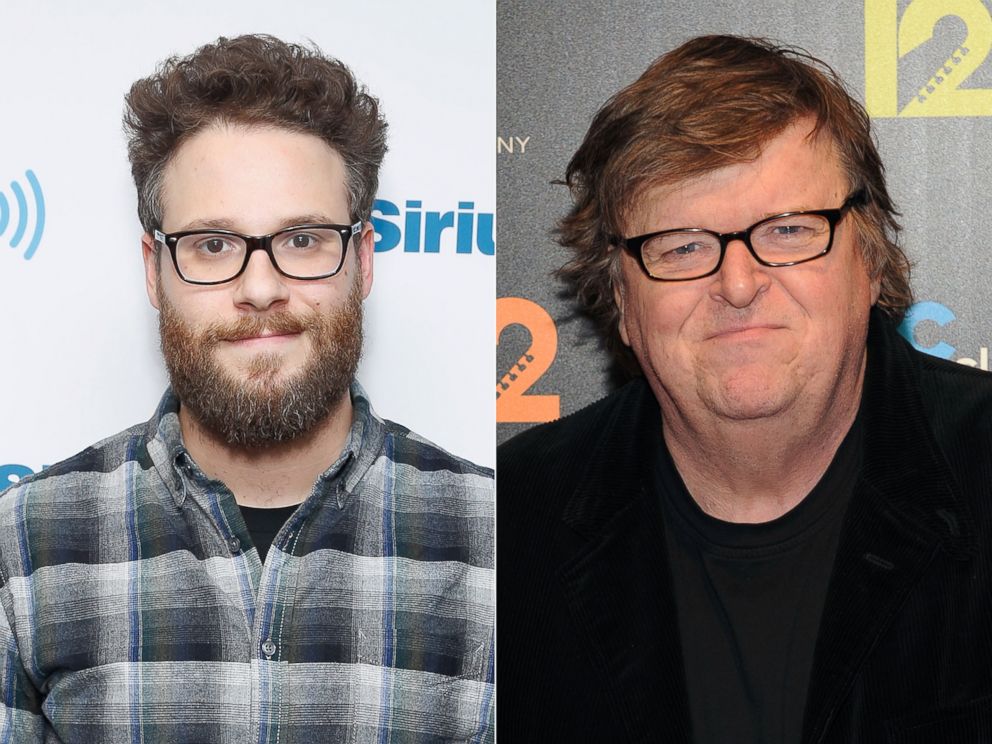 PHOTO: Seth Rogan in New York City, Dec. 15, 2014. | Michael Moore in New York City, Nov. 8, 2013.