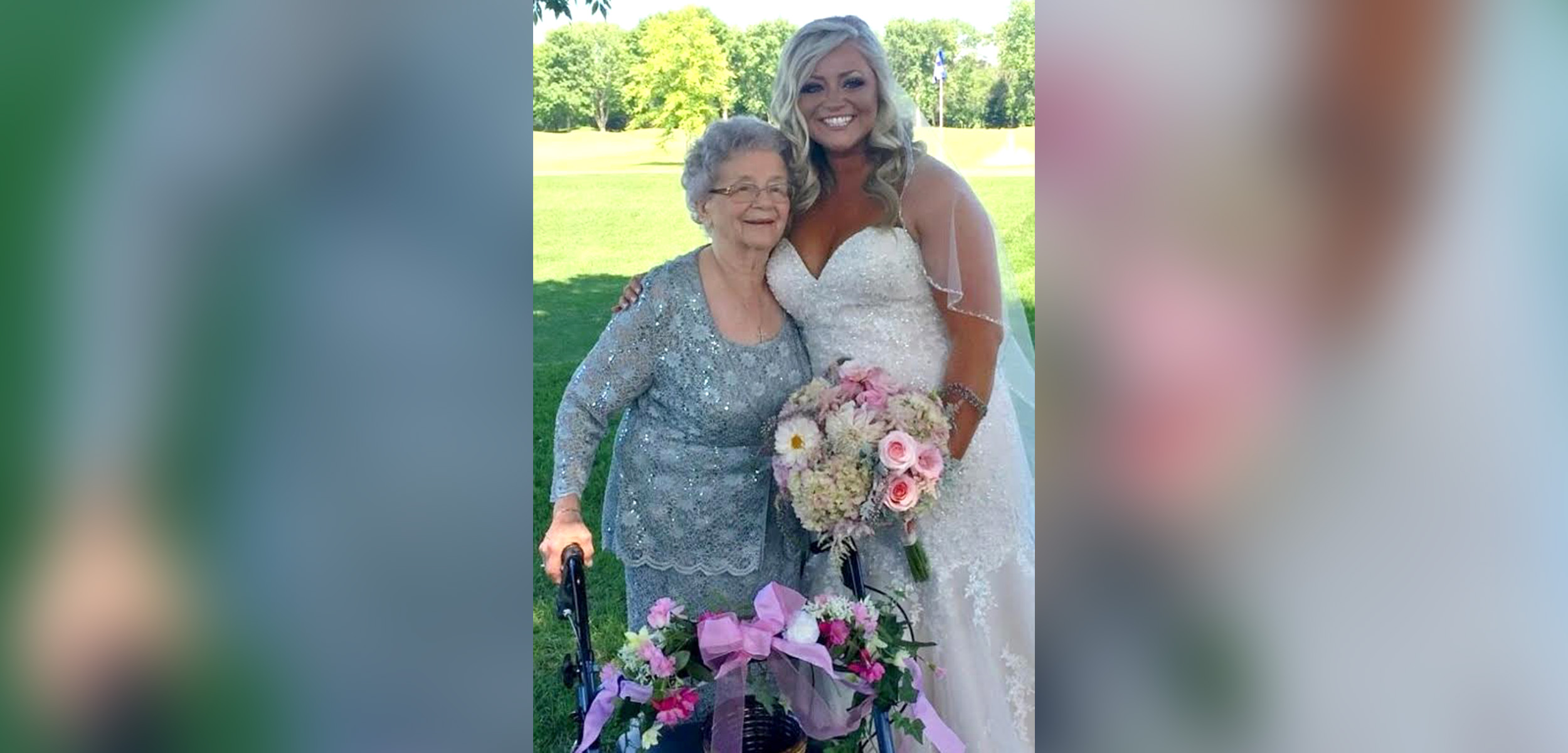 PHOTO: Bride Abby Mershon's 92-year-old grandmother, Georgiana Arlt, grinned from ear to ear as she served as the flower girl on July 1, 2017.