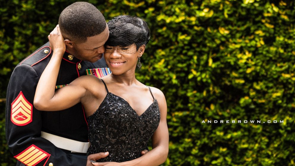Nakita Brown threw a surprise wedding for her now husband, Rymario Armstrong, a Marine, in Beaufort, S.C.