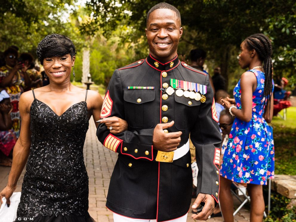 PHOTO: Nakita Brown threw a surprise wedding for her now husband, Rymario Armstrong, a Marine, in Beaufort, S.C.