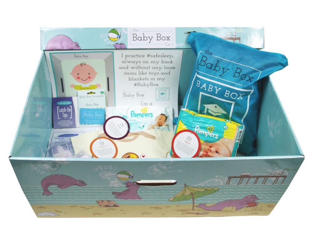 PHOTO: The Baby Box Company's packages include a variety of supplies and products to equip new parents.