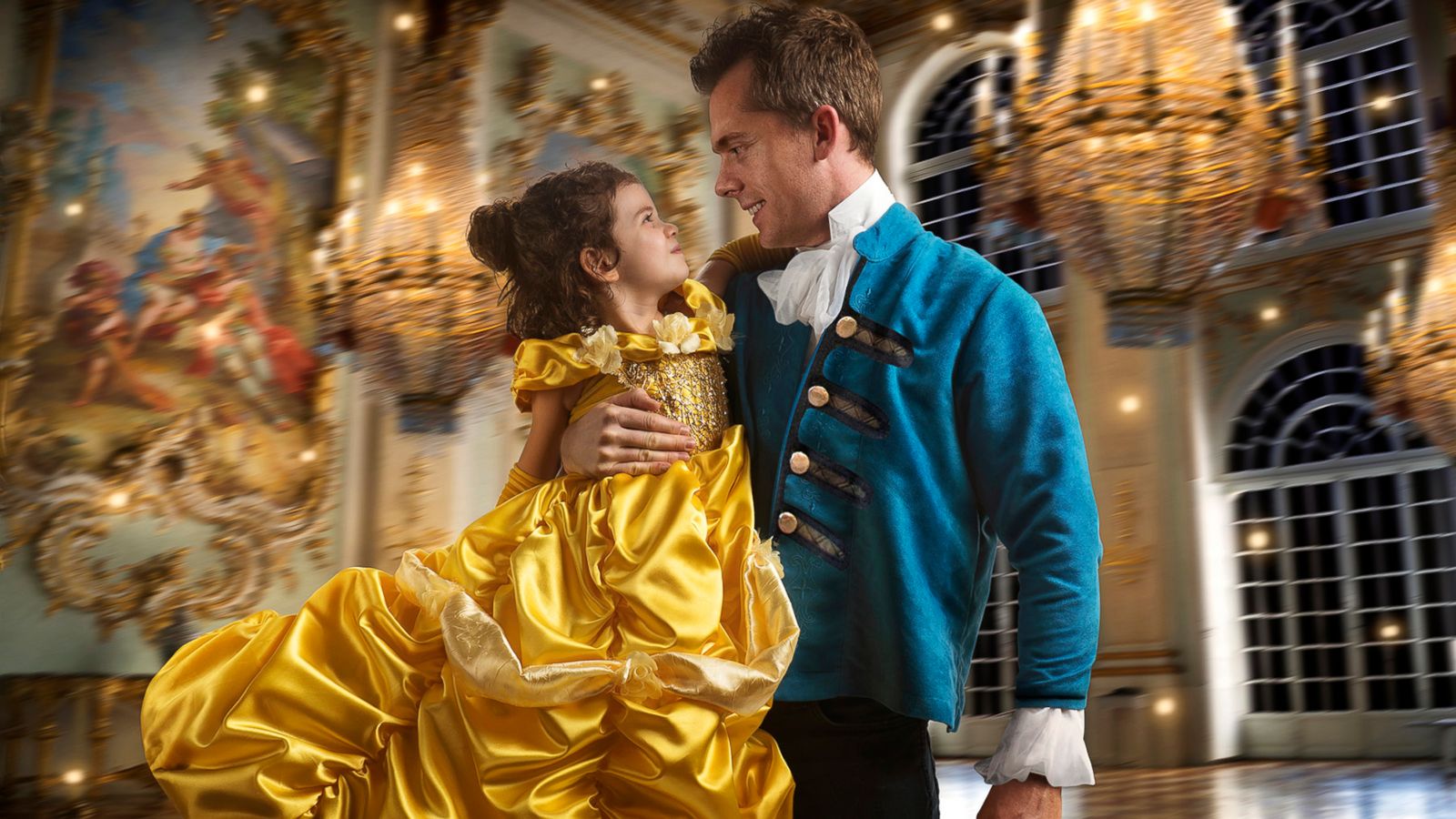 Dad gives daughter authentic princess treatment with 'Beauty and the Beast'  photo shoot - ABC News