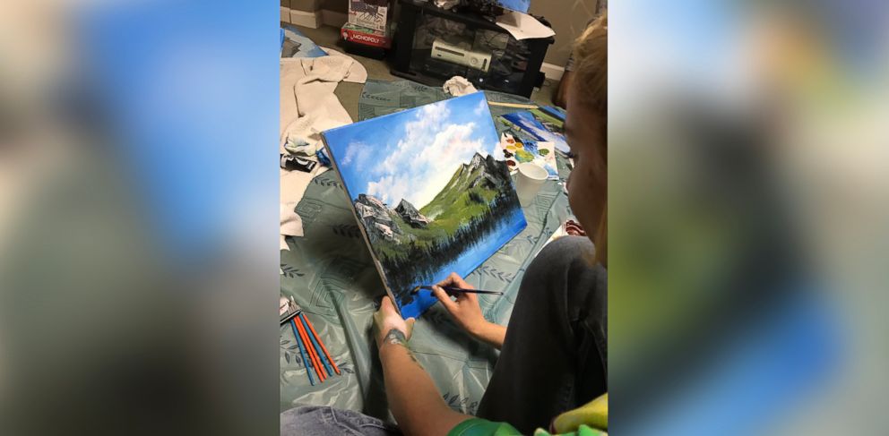 PHOTO: Chris Nervegna, of South River, New Jersey, threw himself a Bob Ross-themed birthday party.