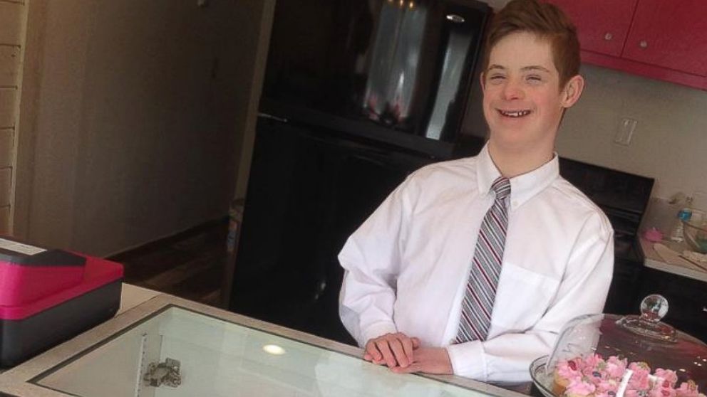 Patricia Truel's 12-year-old son John, who has Down syndrome, helps her run their small cupcake shop in Wisconsin. 