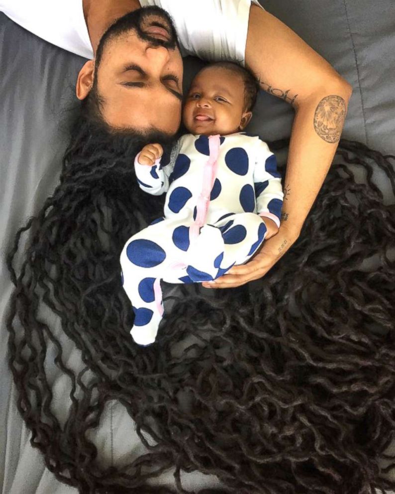 PHOTO: Photos of Ray Sookdial, of Miami, and his two-month-old daughter Arya have gone viral on Facebook.