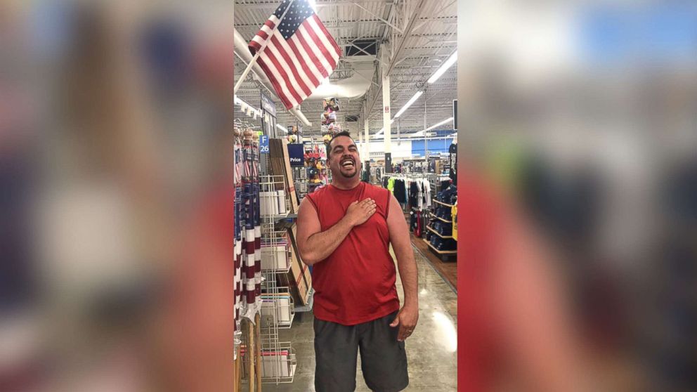 PHOTO: James Fruits, 40, of Cleveland Ohio, was captured on video singing the national anthem over an intercom at a Walmart supercenter in Osage Beach, Missouri, while on vacation on July 8. 