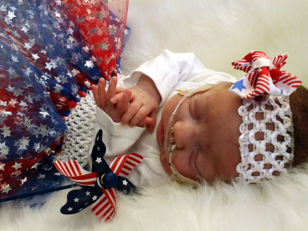 PHOTO: The preemies in the neonatal intensive care unit at the University of Cincinnati Medical Center wore red, white and blue to celebrate the 4th of July.