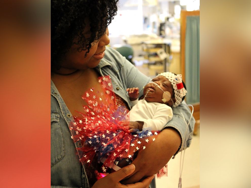 PHOTO: The preemies in the neonatal intensive care unit at the University of Cincinnati Medical Center wore red, white and blue to celebrate the 4th of July.