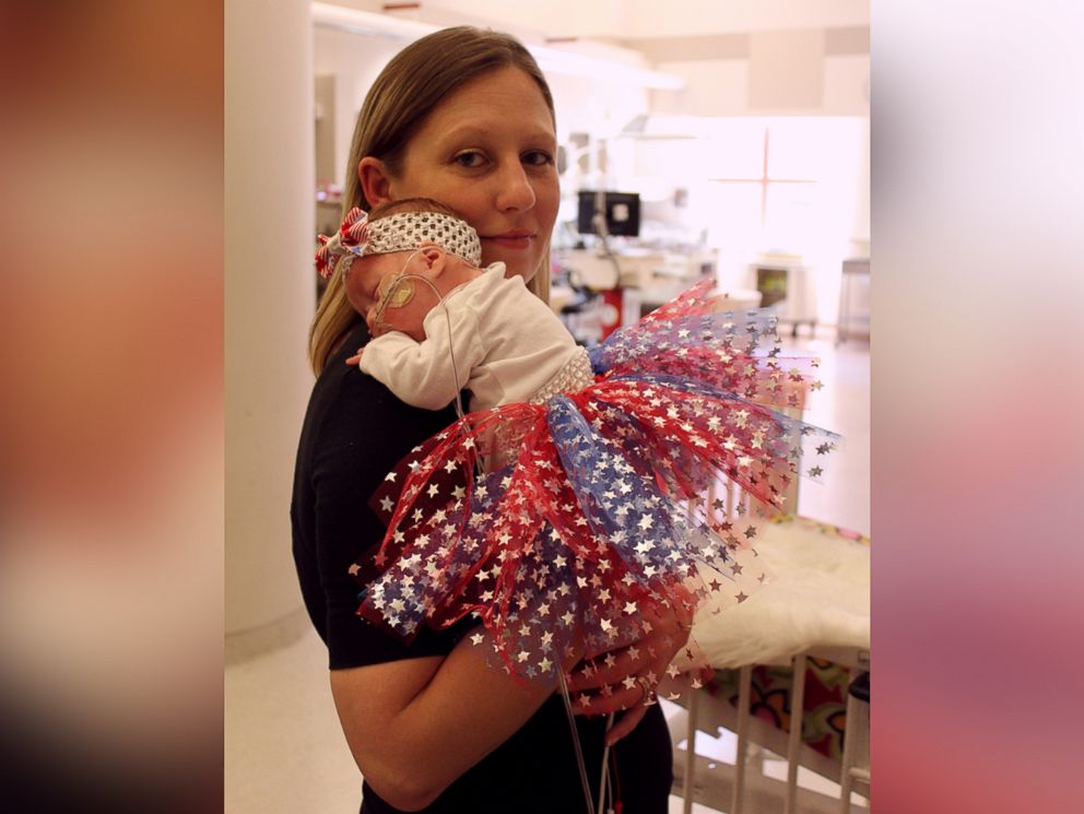 PHOTO: The preemies in the neonatal intensive care unit at the University of Cincinnati Medical Center wore red, white and blue to celebrate the 4th of July.
