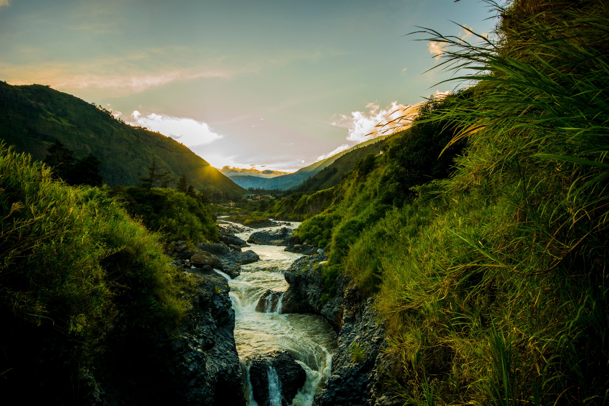 PHOTO: About one kilometer down the road from La Casa Verde is Rio Ulba and Sangay National Park.

