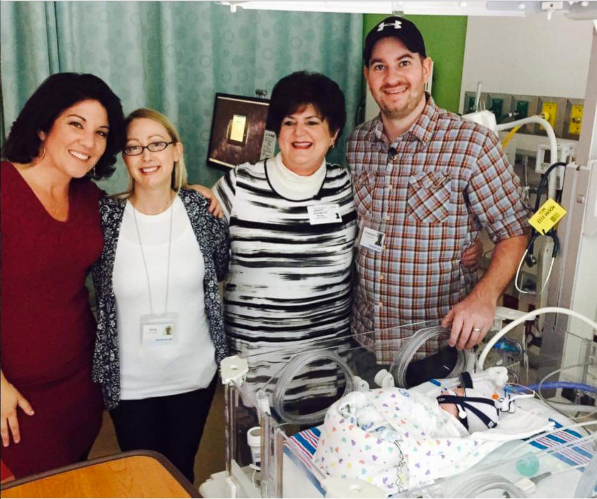 PHOTO: Nurse Loretta Bledsoe helped mom Erica Walton bring baby Jet Walton into the world aboard a flight headed to Florida in December. 