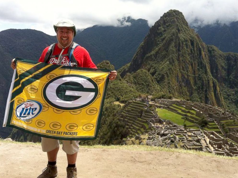 PHOTO: Green Bay super fan Ryan Holtan-Murphy plans to take his fiancee's last name, Packer, when they wed in June.