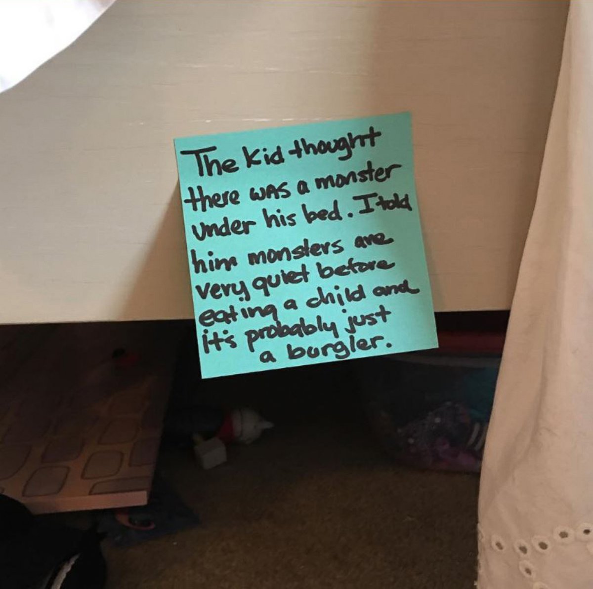 PHOTO: Stay at home dad Chris Illuminati writes hilarious Post-It notes about parenting for his wife to find around their Princeton, New Jersey home.
