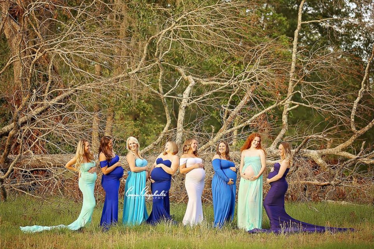 PHOTO: Photo shoot celebrates eight women who all got pregnant during Hurricane Matthew which struck South Carolina in October 2016.