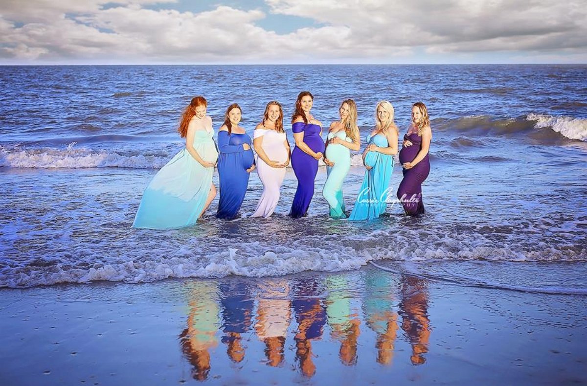 PHOTO: Photo shoot celebrates eight women who all got pregnant during Hurricane Matthew which struck South Carolina in October 2016.