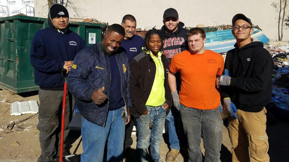PHOTO: A sanitation crew for the Town of Babylon in Long Island, New York, helped Colleen Dyckman dig through an estimated six tons of trash for nearly four hours on Nov. 14, 2016, to find her wedding rings she had accidentally tossed in the trash.