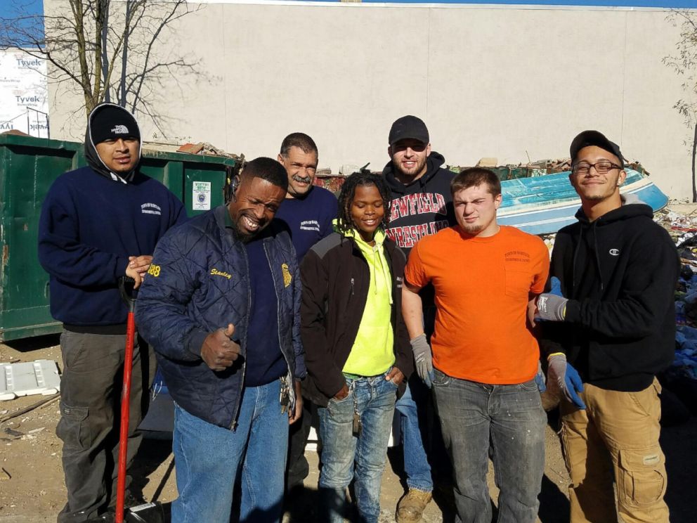 PHOTO: A sanitation crew for the Town of Babylon in Long Island, New York, helped Colleen Dyckman dig through an estimated six tons of trash for nearly four hours on Nov. 14, 2016, to find her wedding rings she had accidentally tossed in the trash. 