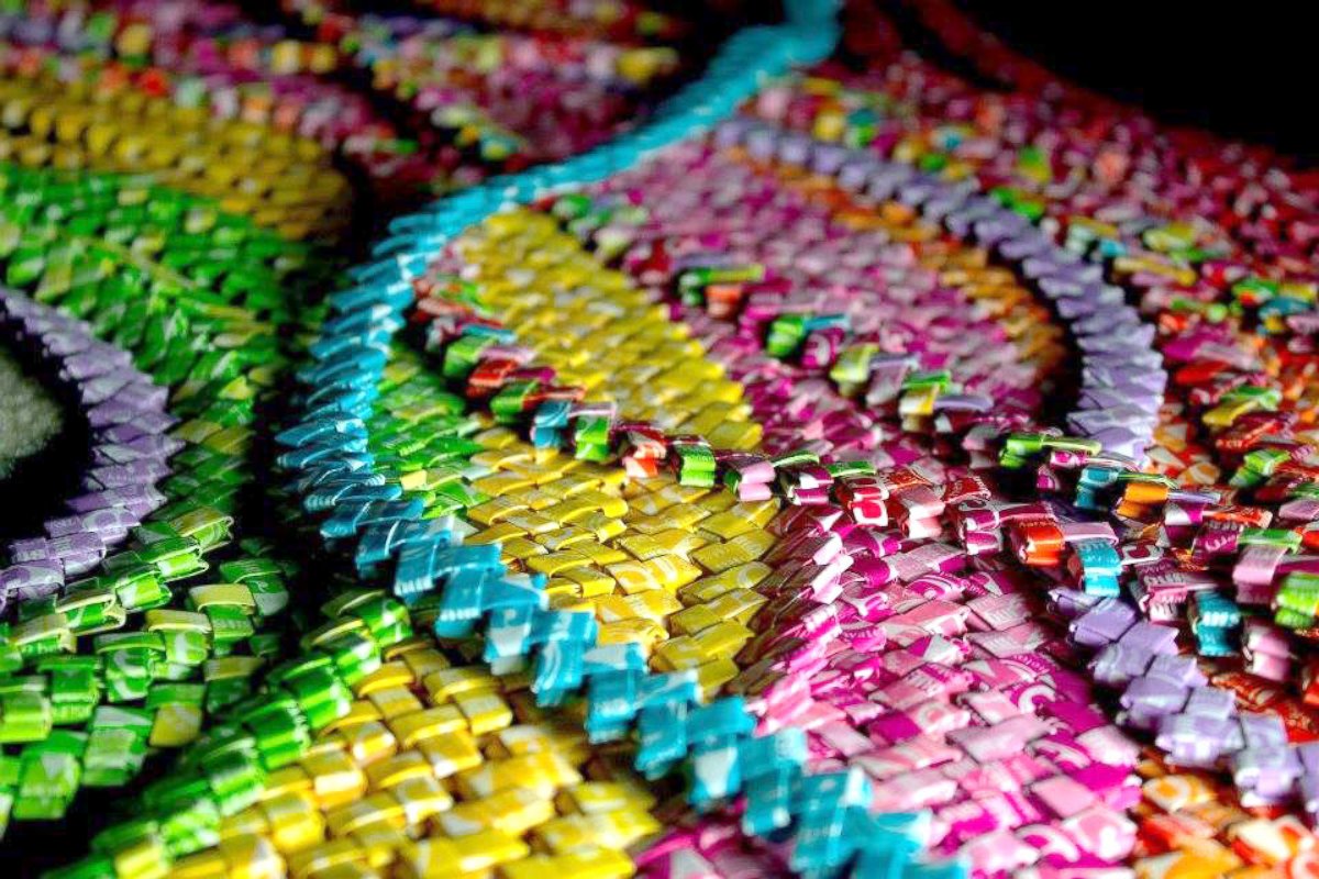 PHOTO: Emily Seilhamer spent five years making this dress out of more than 10,000 Starburst wrappers.