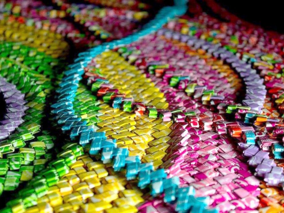 PHOTO: Emily Seilhamer spent five years making this dress out of more than 10,000 Starburst wrappers.