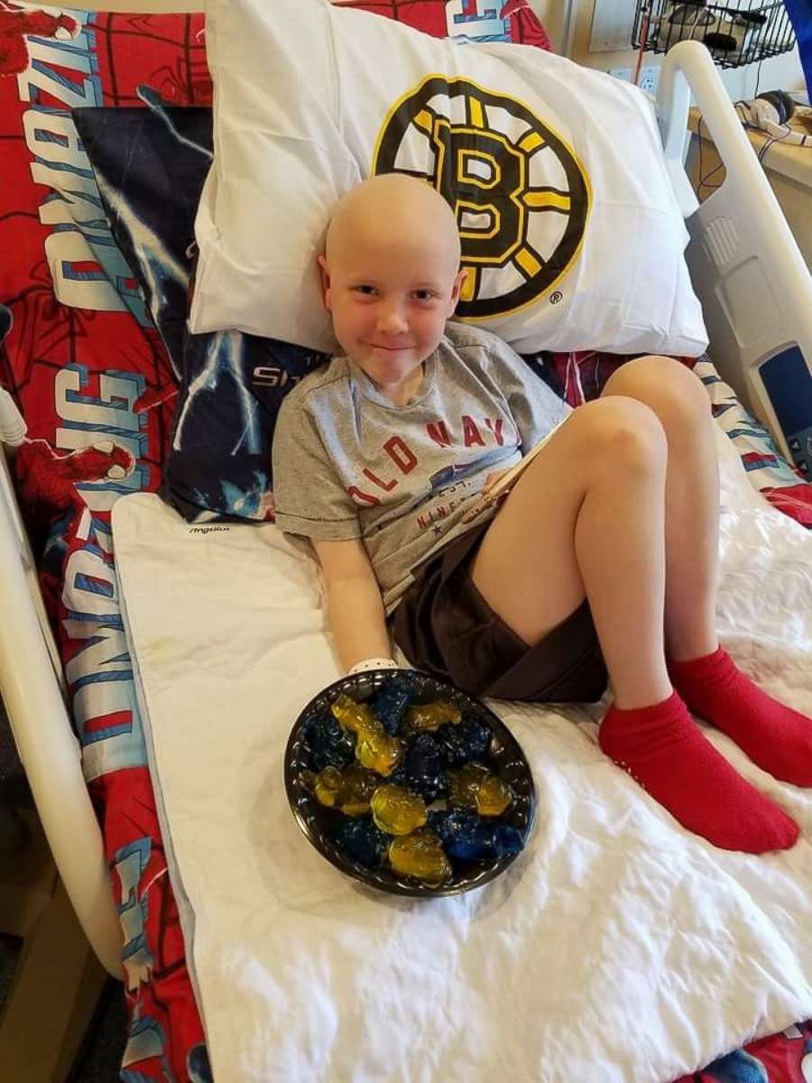 PHOTO: Brodie Rawson, 9, is seen during his treatment for Burkitt lymphoma in this undated family photo.