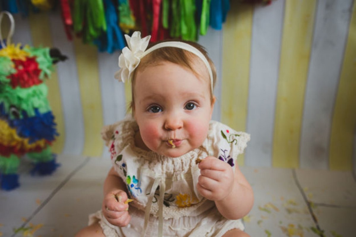 PHOTO: Stella Ogden had a taco smash at her first birthday party. The photos have since gone viral. 