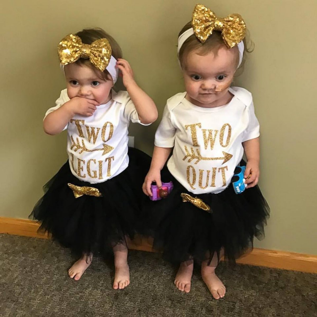 PHOTO: Twins Kenedi and Kendal Breyfogle were both diagnosed with leukemia August 17, 2015. Kenedi is currently in remission. 