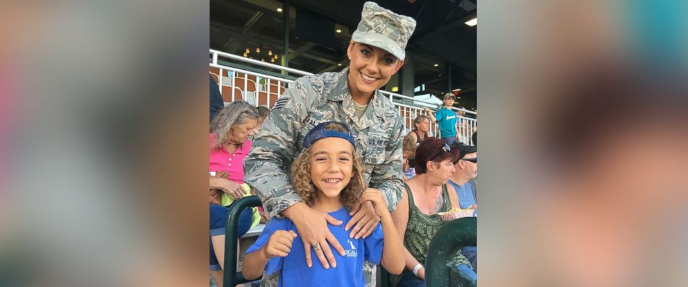 PHOTO: Air Force Staff Sgt. Georgina Walton surprised her son Brody home from deployment at the Charleston RiverDogs game.