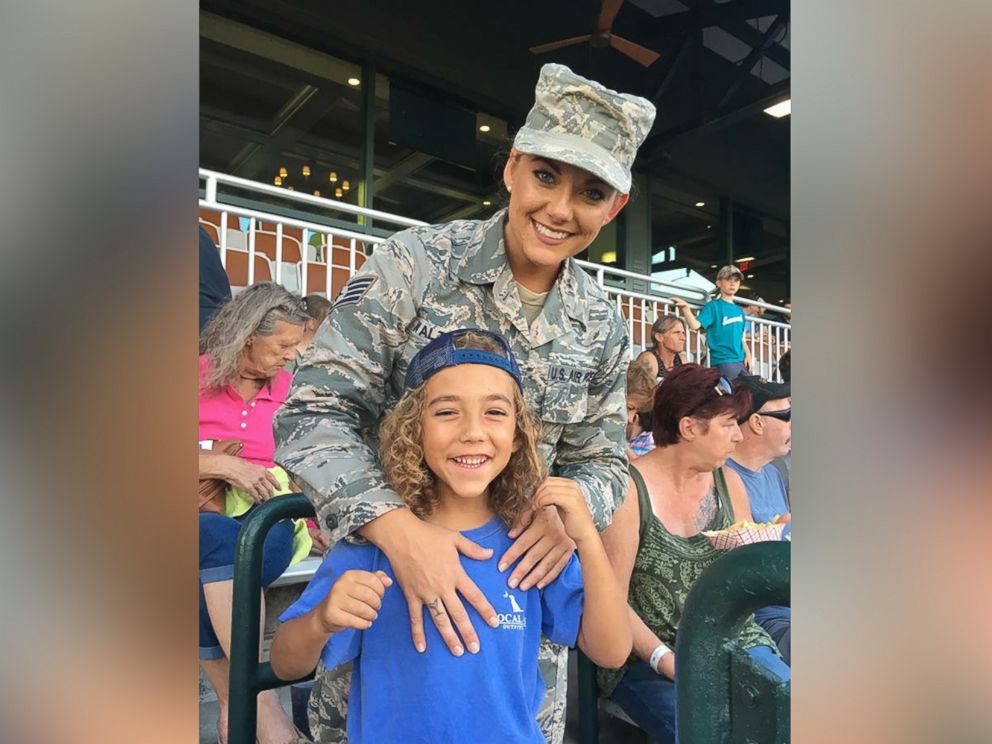 PHOTO: Air Force Staff Sgt. Georgina Walton surprised her son Brody home from deployment at the Charleston RiverDogs game.