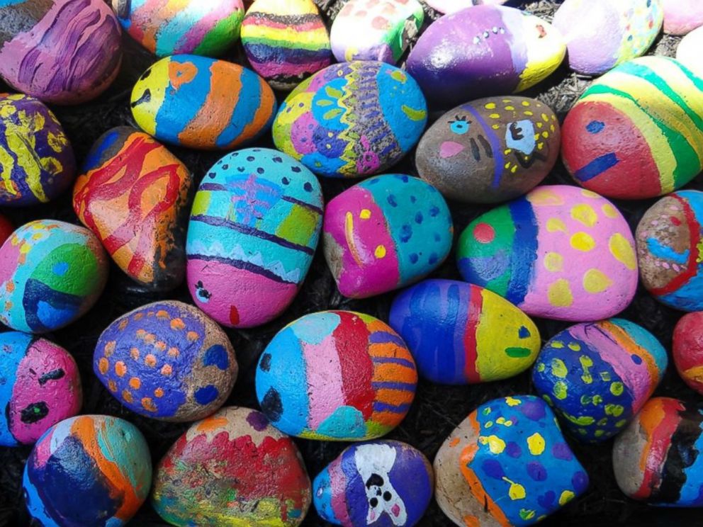 PHOTO: Art teacher Jessica Moyes tasked 740 students to paint a rock any way they wanted. What resulted was a project going viral online.