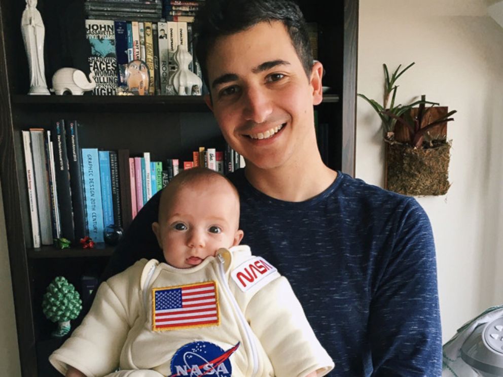 PHOTO: Ben Brucker, of San Francisco, turned his daughter's sleep suit into an astronaut outfit to surprise his wife.