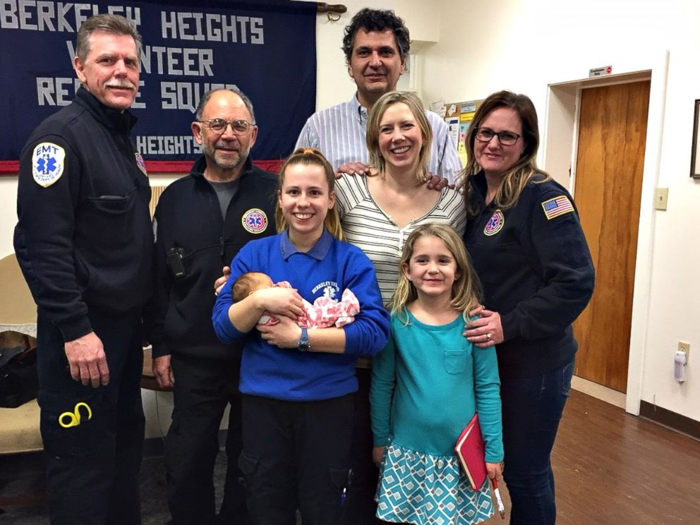 PHOTO: Nicole Segalini, 18, a volunteer EMT, helped deliver Angela Windt's baby in New Jersey on March 10, 2017. 