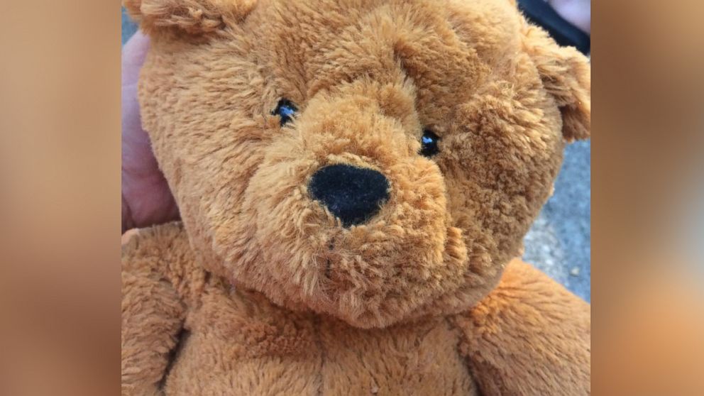 PHOTO: Amaya Fields, 6, of Columbus, Indiana, brought a stuffed bear home on July 2 from a garage sale before noticing that it contained an audio recording which played a message from a soldier to his child. 