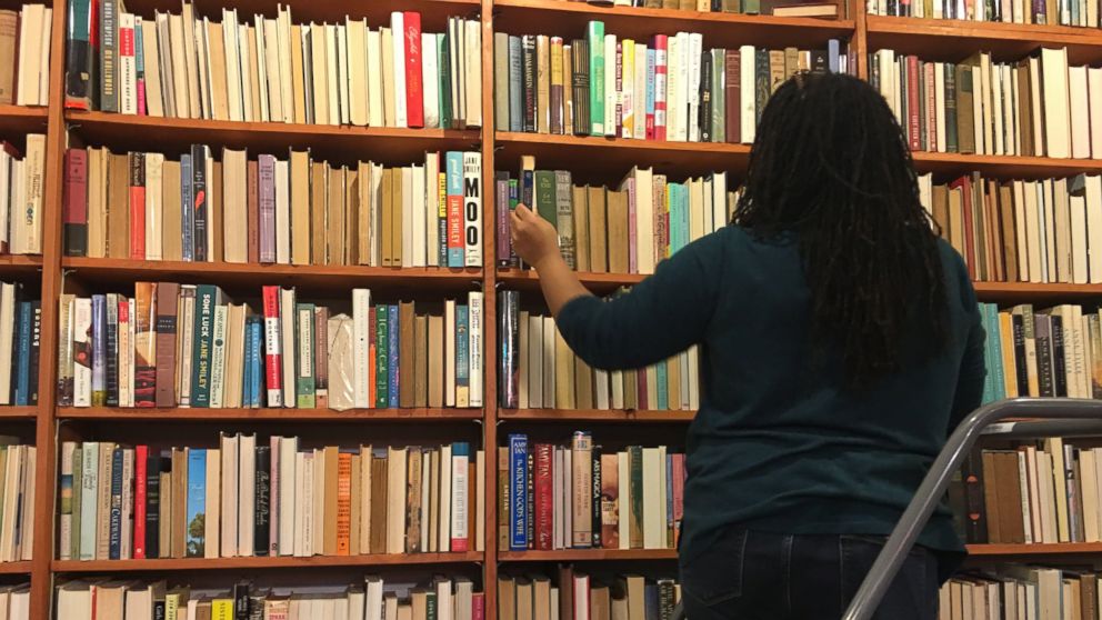 PHOTO: One Cleveland, Ohio bookstore is celebrating Women's History Month by turning in all the spines of books written by men. 
