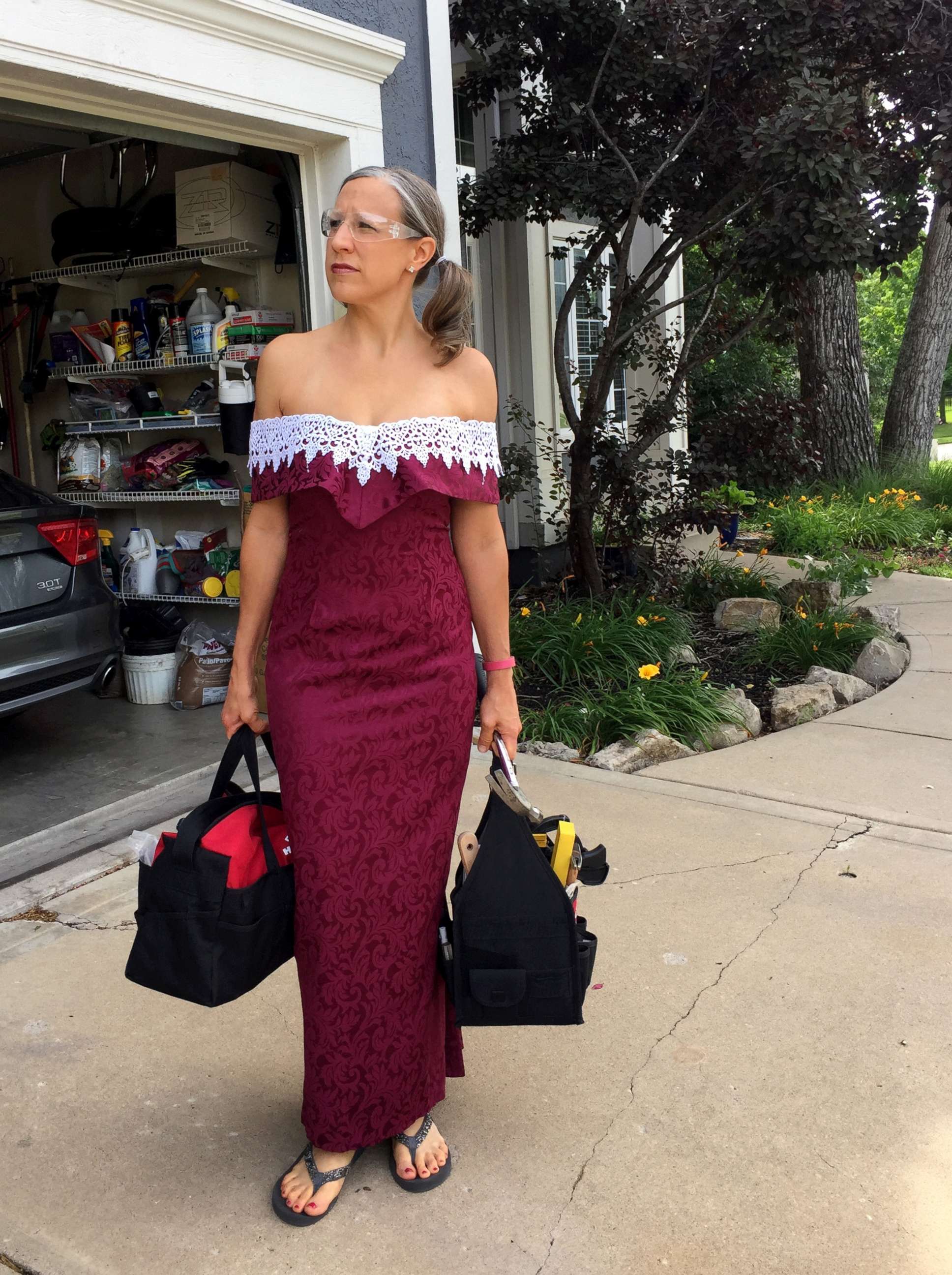 PHOTO: Heidi Mann's Facebook post about how she wears a decades-old bridesmaid dress "all the time" has gone viral.