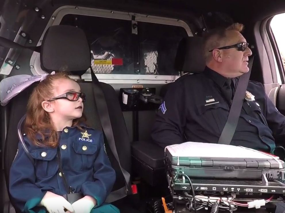 PHOTO: The Denver Police Department granted 6-year-old Olivia Gants bucket list wish to become a police officer for a day.