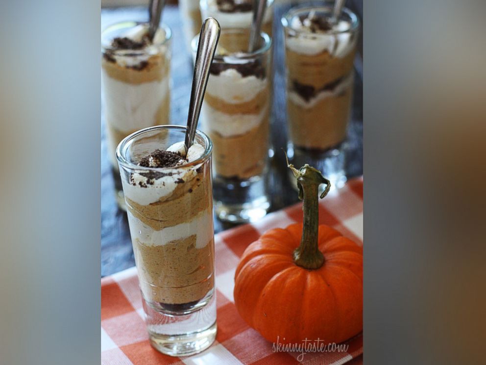PHOTO: "Skinnytaste" author Gina Homolka shares a recipe for Pumpkin Cheesecake Shooters.