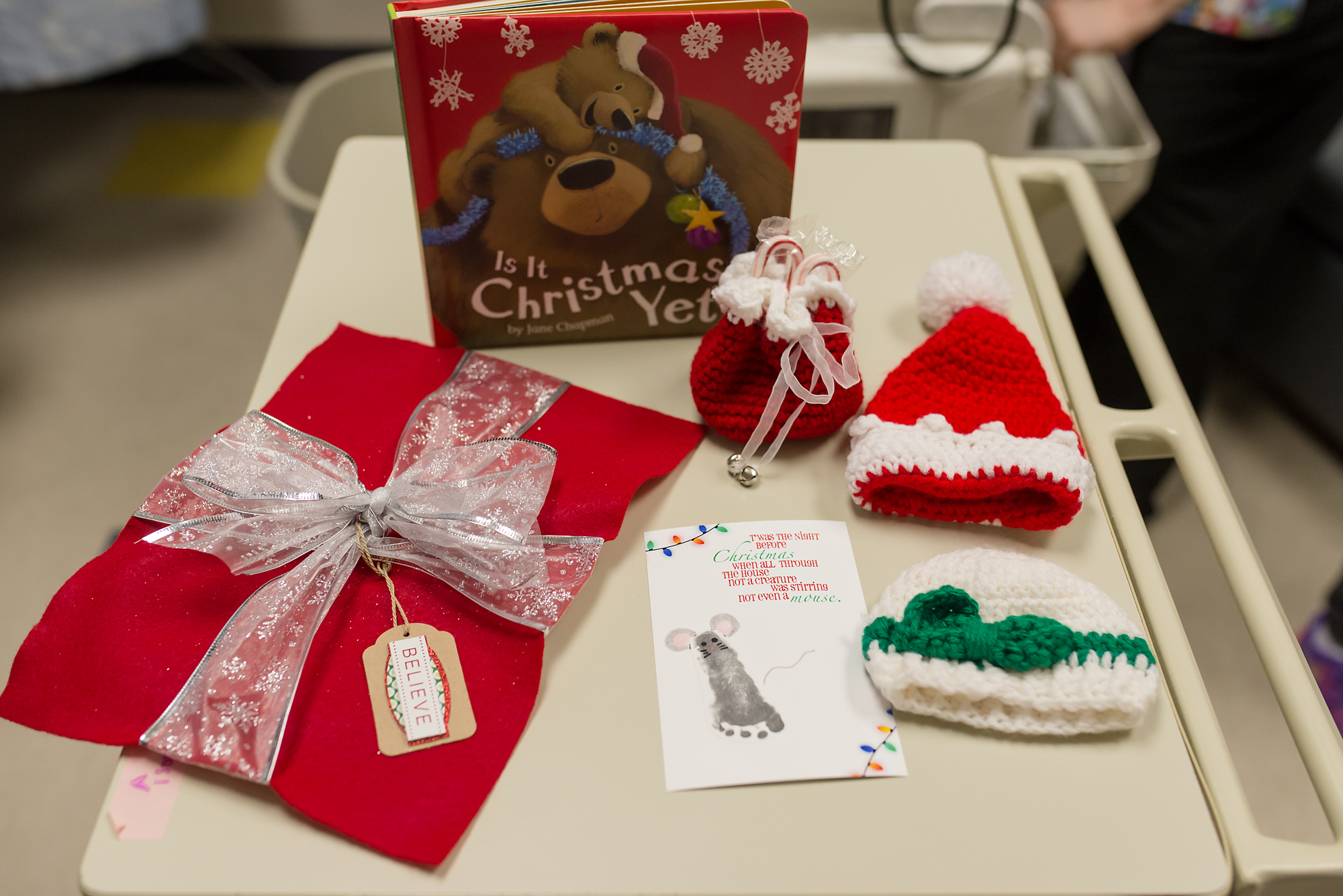 PHOTO: Santa turned the babies in the NICU at Saint Luke's Hospital of Kansas City into tiny "gifts" this holiday season.