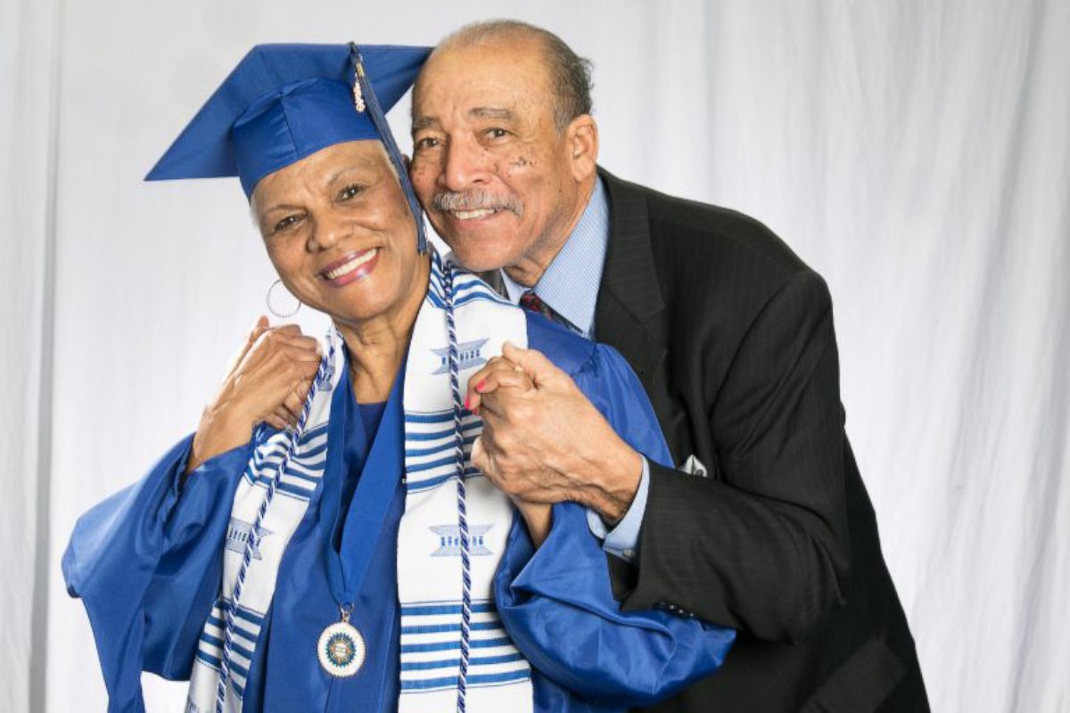 PHOTO: Tennessee State University graduate Darlene Mullins with her husband of 53 years, John Mullins.