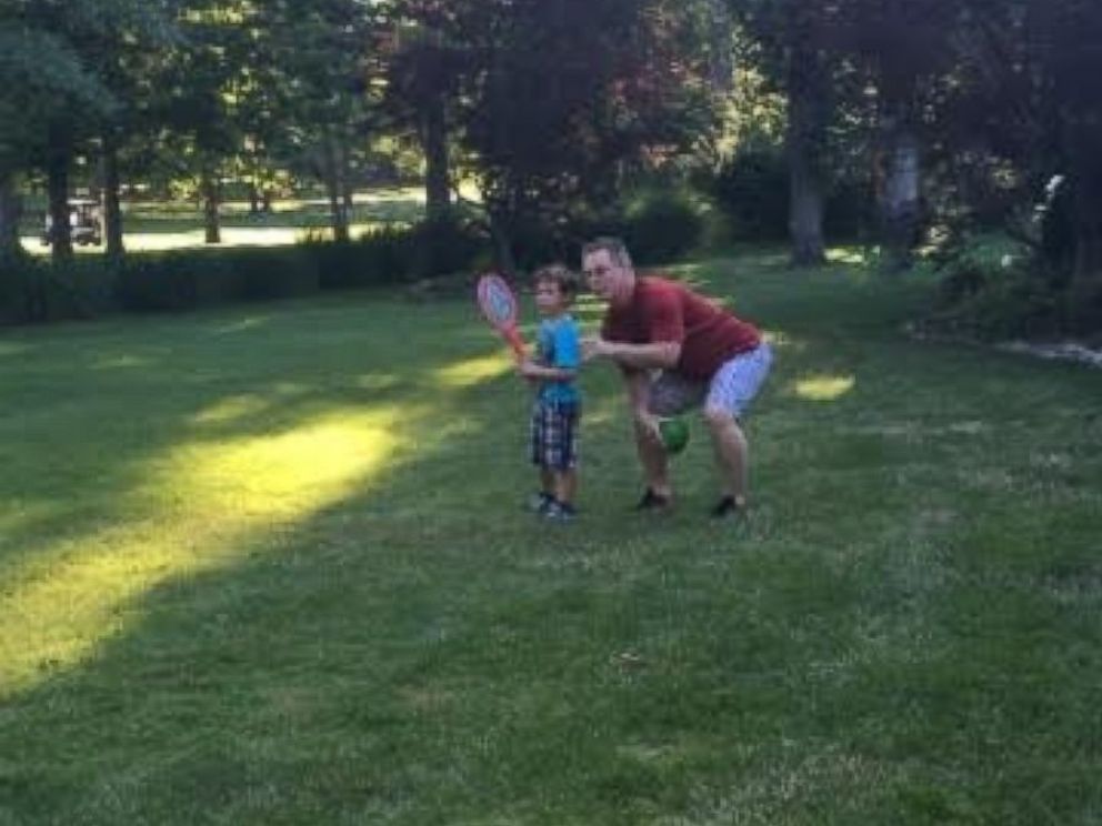 PHOTO: Little Brian Kelly, 5, befriended his neighbor, Dean Cravens, while his dad is deployed with the Air Force.
