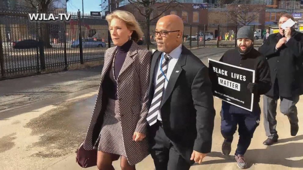 Education Secretary Betsy DeVos Blocked by Protesters From Entering DC ...