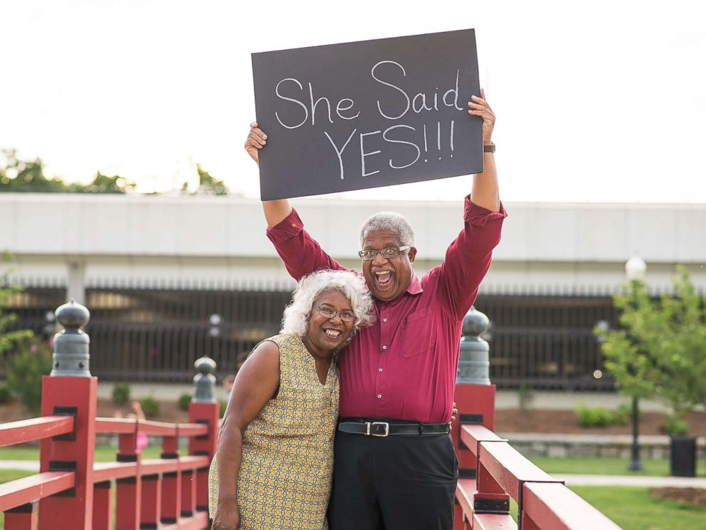PHOTO: Lucinda Myers, 67, and Murphy Wilson, 70, plan to wed on July 29, 2017.