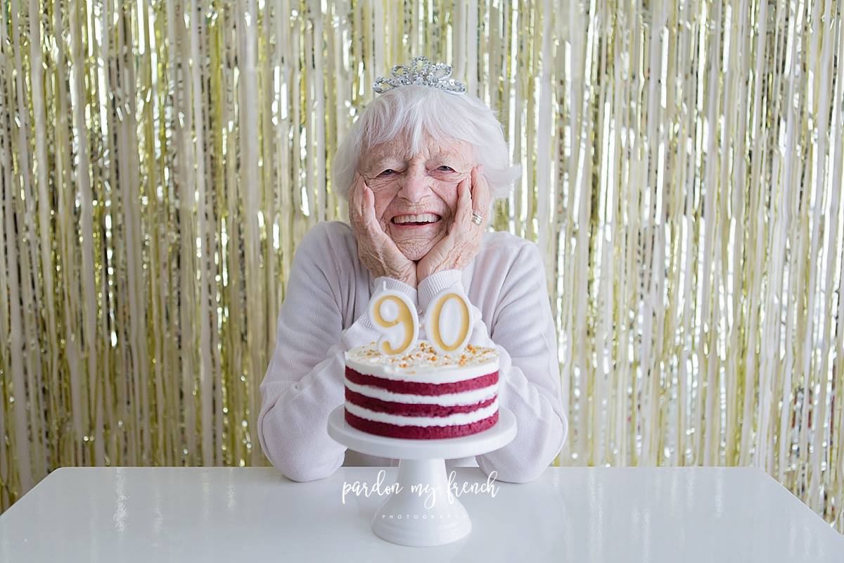 PHOTO: Ethel Ford celebrated her upcoming 90th birthday, on July 12, with a festive cake smash organized by her photographer granddaughter, Brigitte Godwin.